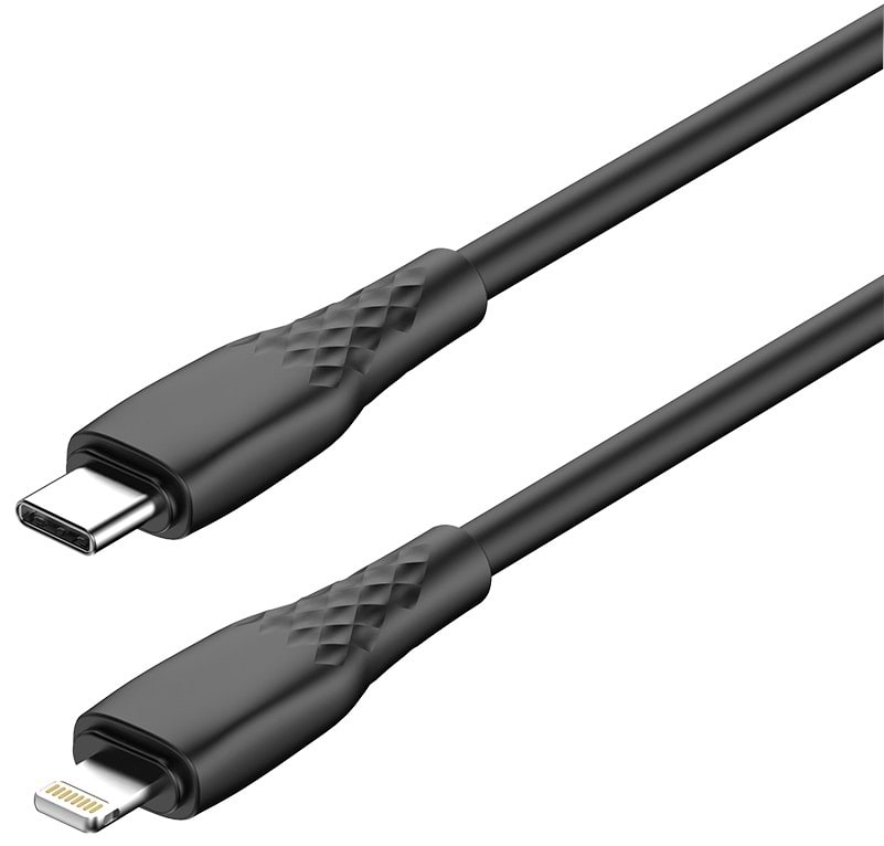 Кабель Colorway Type-C - Apple Lightning (textured PVC) (PD Fast Charging 30W) 2м Black (CW-CBPDCL095-BK)